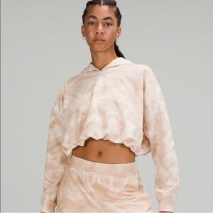 Lululemon Athletica Beige Tie-Dye crop Hoodie one size
